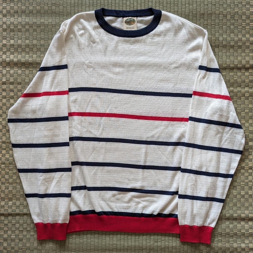 Rambler's Way 100% Pima Cotton Sweatshirt Striped Men's Size Large Made in USA
